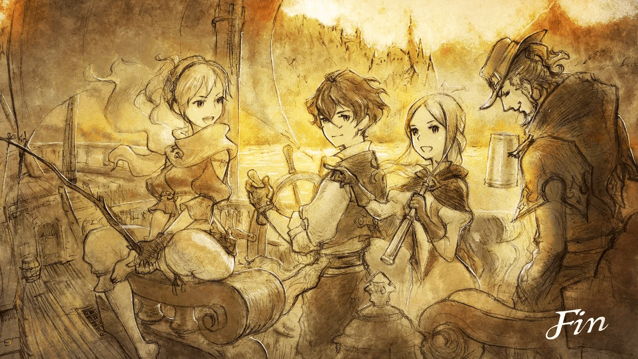 Bravely Default II ending card